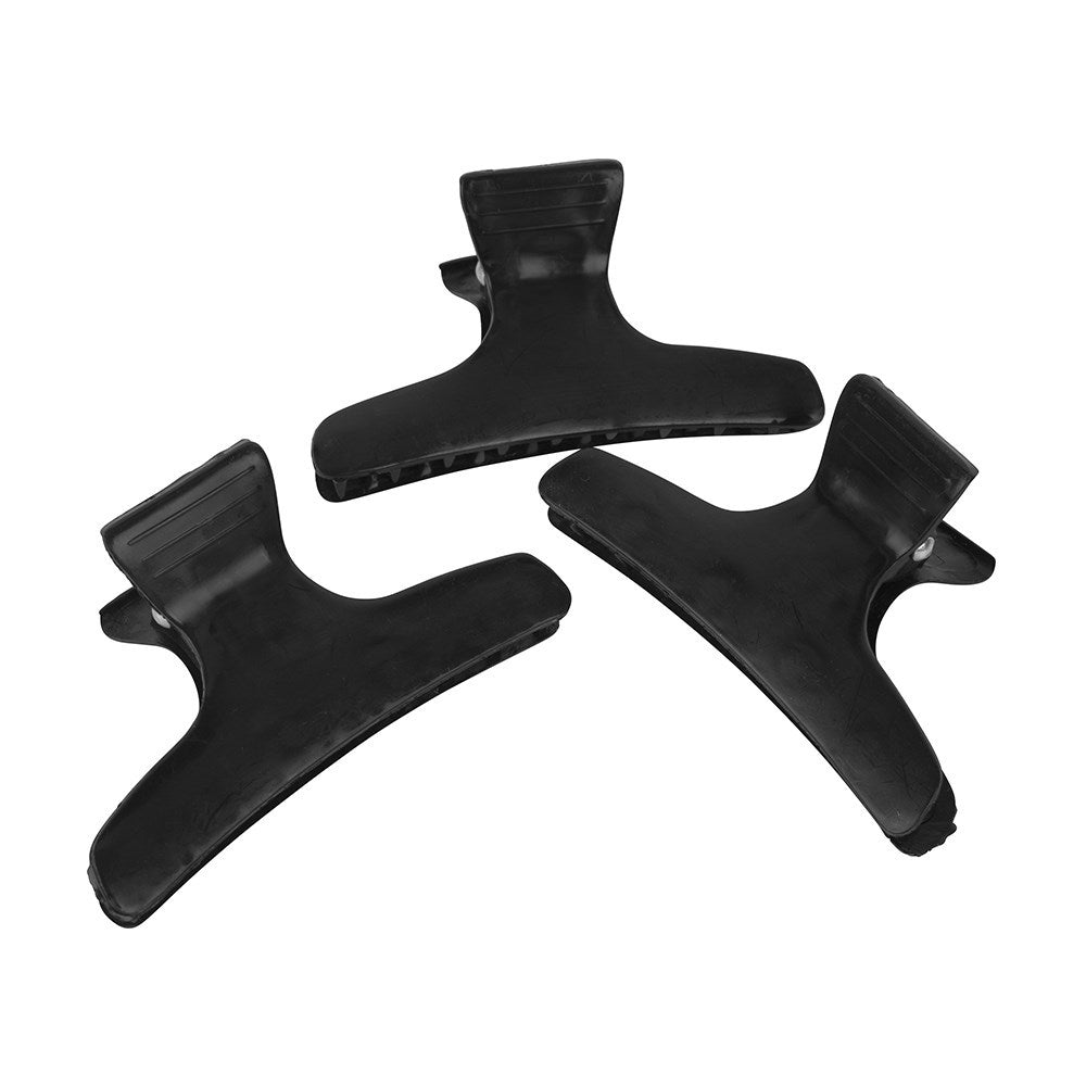 Large Butterfly Clips 12pk - Black