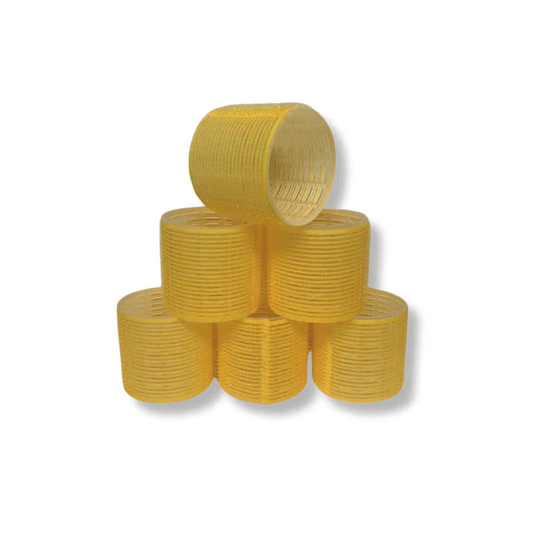 Yellow Velcro Rollers - 65mm 6pk