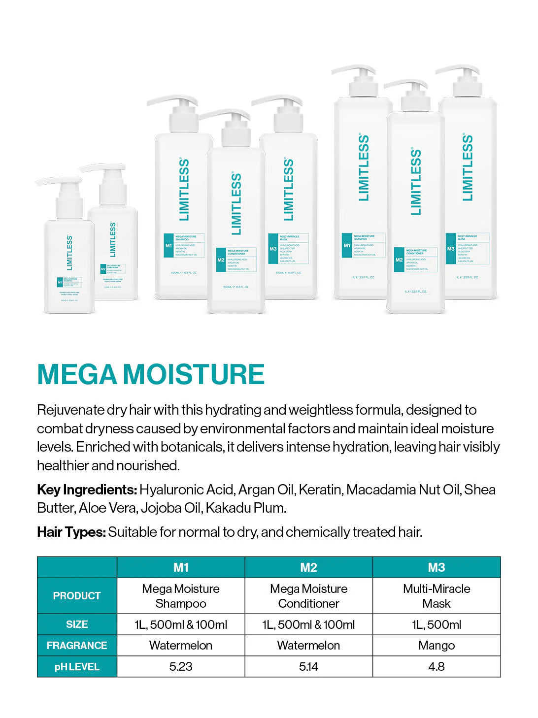 Limitless - M1 Mega Moisture Shampoo 100ml