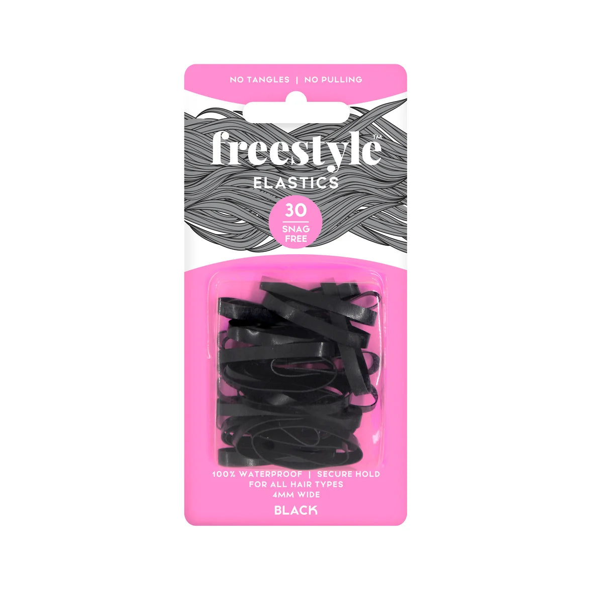 Freestyle - Snag Free Hair Elastics 4mm Black 30pk