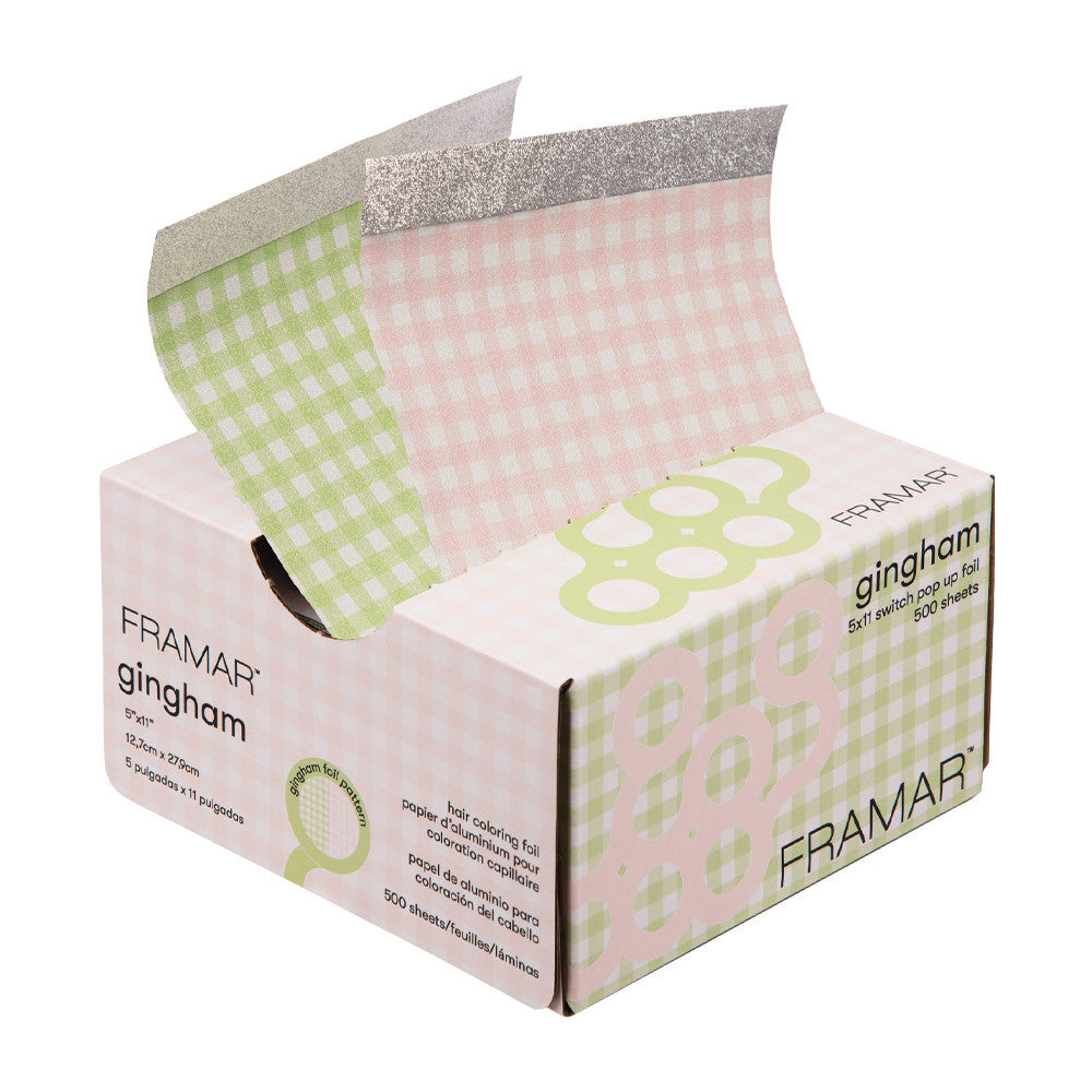 Framar - 5x11" Pop Up Foil "Pink & Green Gingham Switch" 500 Sheets