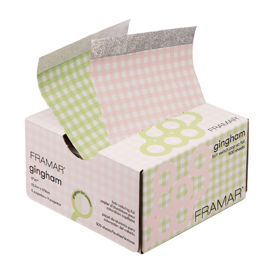 Framar - 5x11" Pop Up Foil "Pink & Green Gingham Switch" 500 Sheets