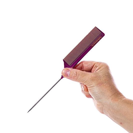 Hello Bleach - Tail Comb w Stainless Steel Tip "Burgundy"