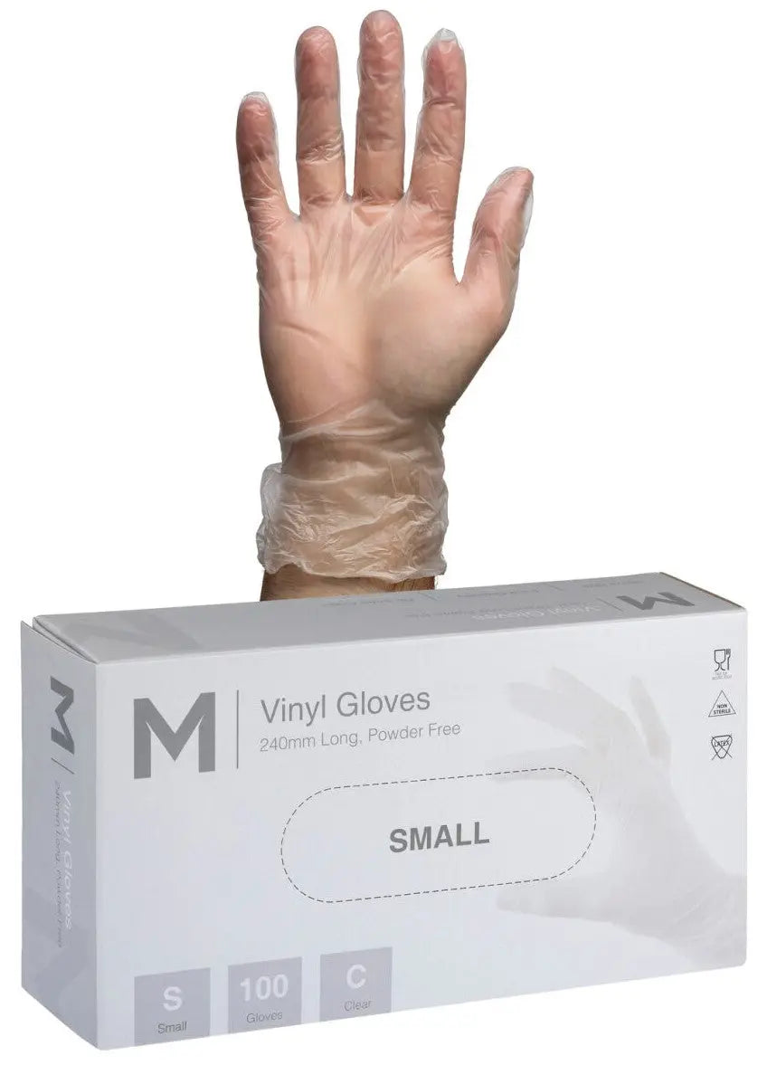 MPH Vinyl Powder Free Gloves Clear 100pk - Small