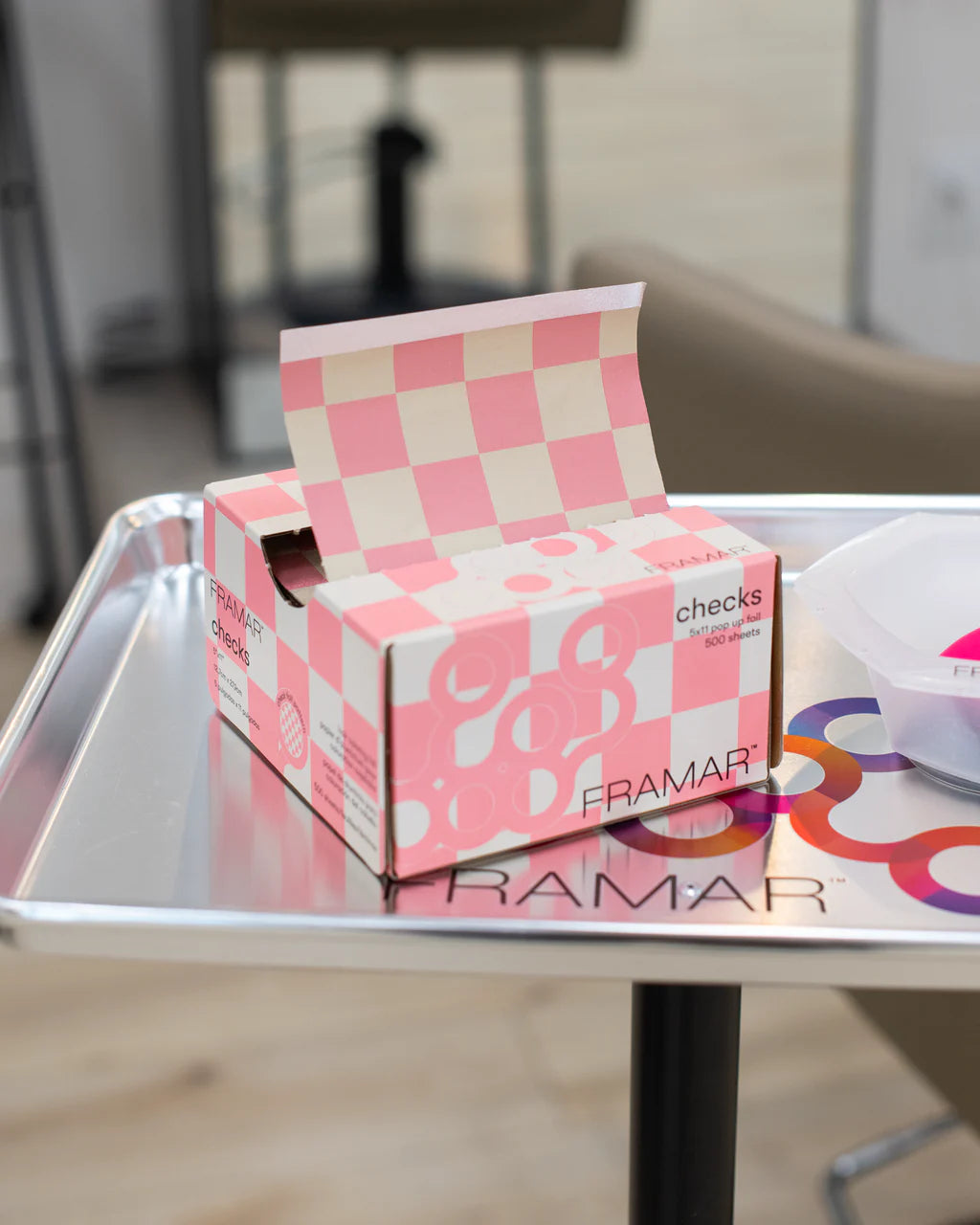 Framar - 5x11" Pop Up Foil "Beige & Pink Checks" 500 Sheets