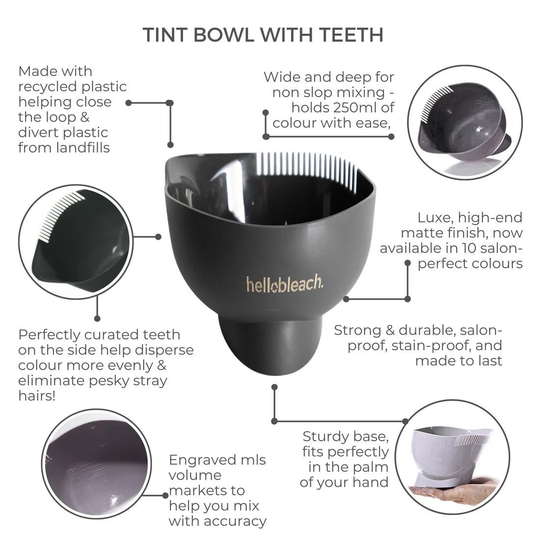 Hello Bleach - Deep Tint Bowl w Teeth "Stone"