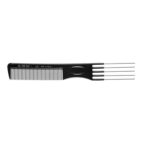 EuroStil - Styling Comb w Metal Lifters #128 - Black