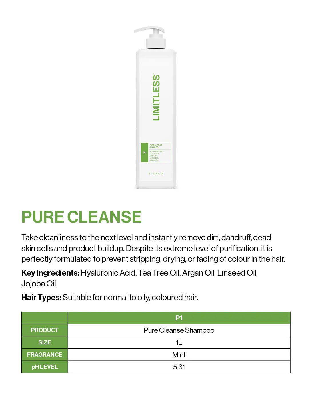 Limitless - P1 Pure Cleanse Shampoo 1000ml