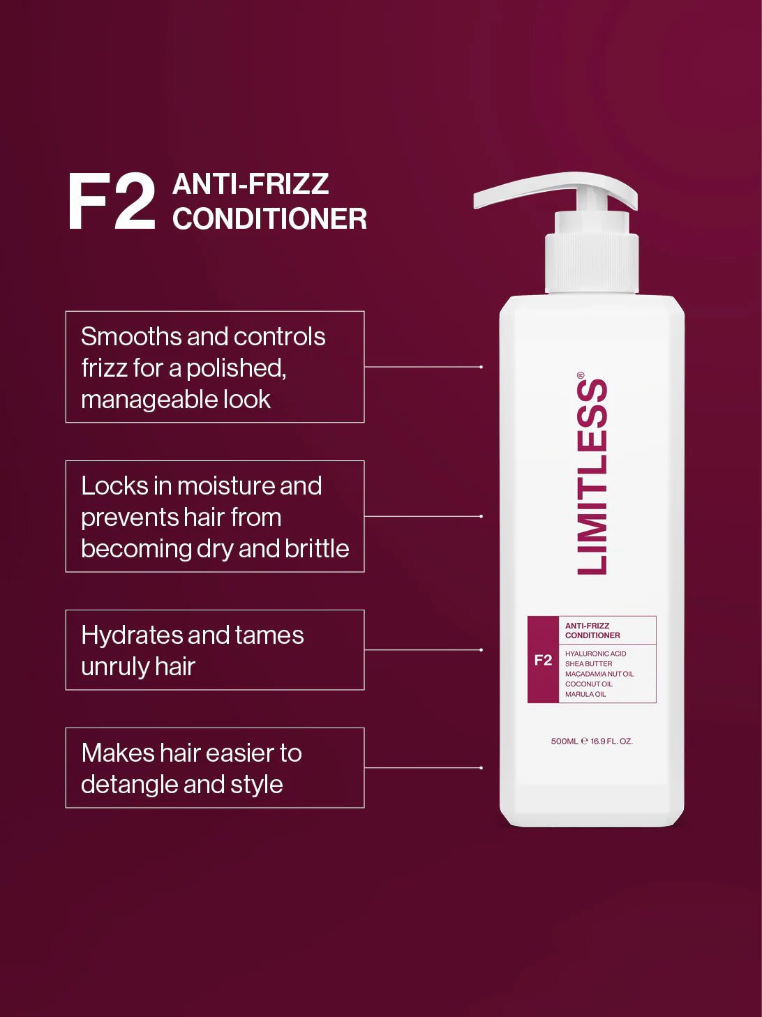 Limitless - F2 Anti-Frizz Conditioner 500ml