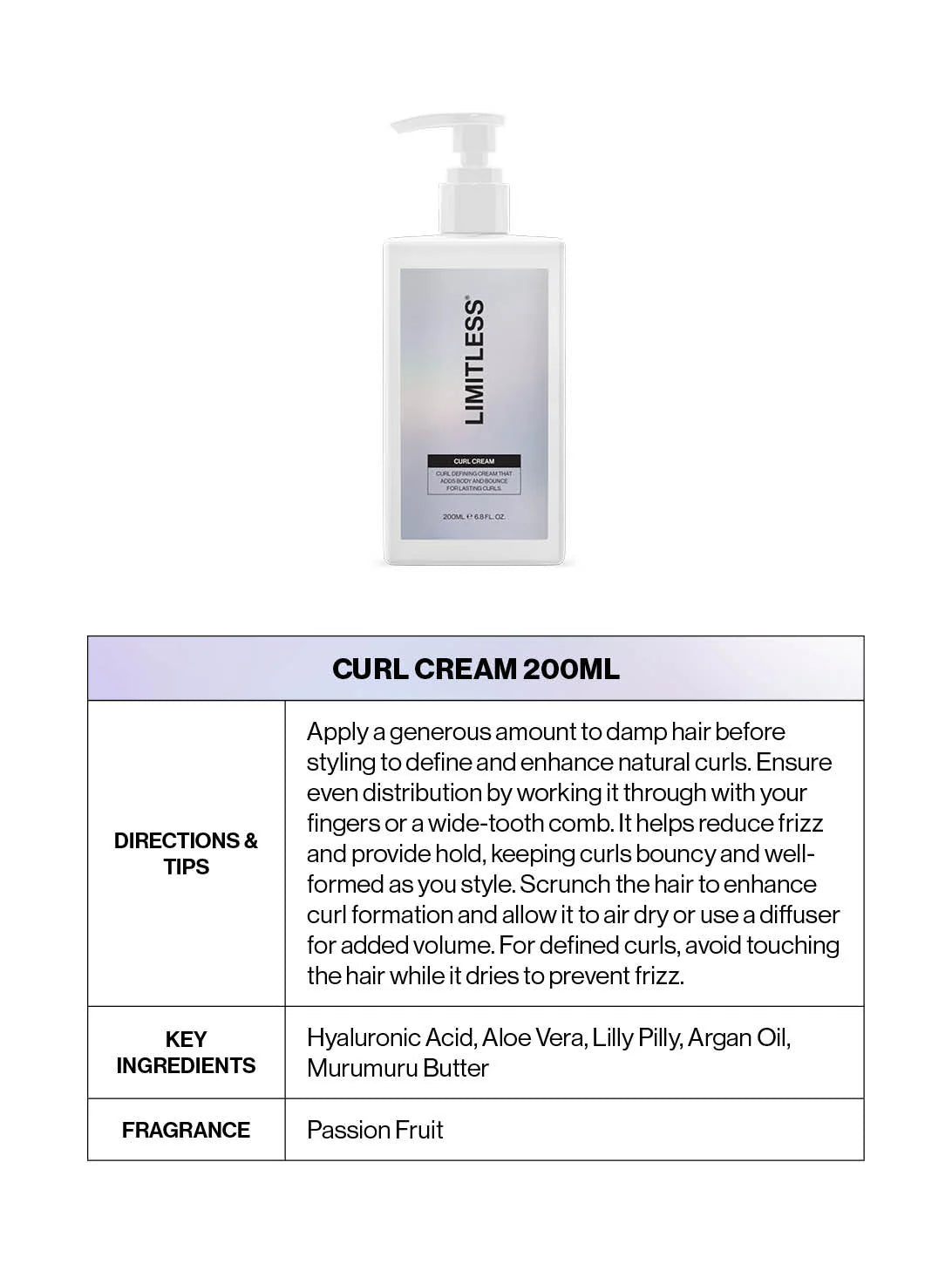 Limitless - Curl Cream 200ml