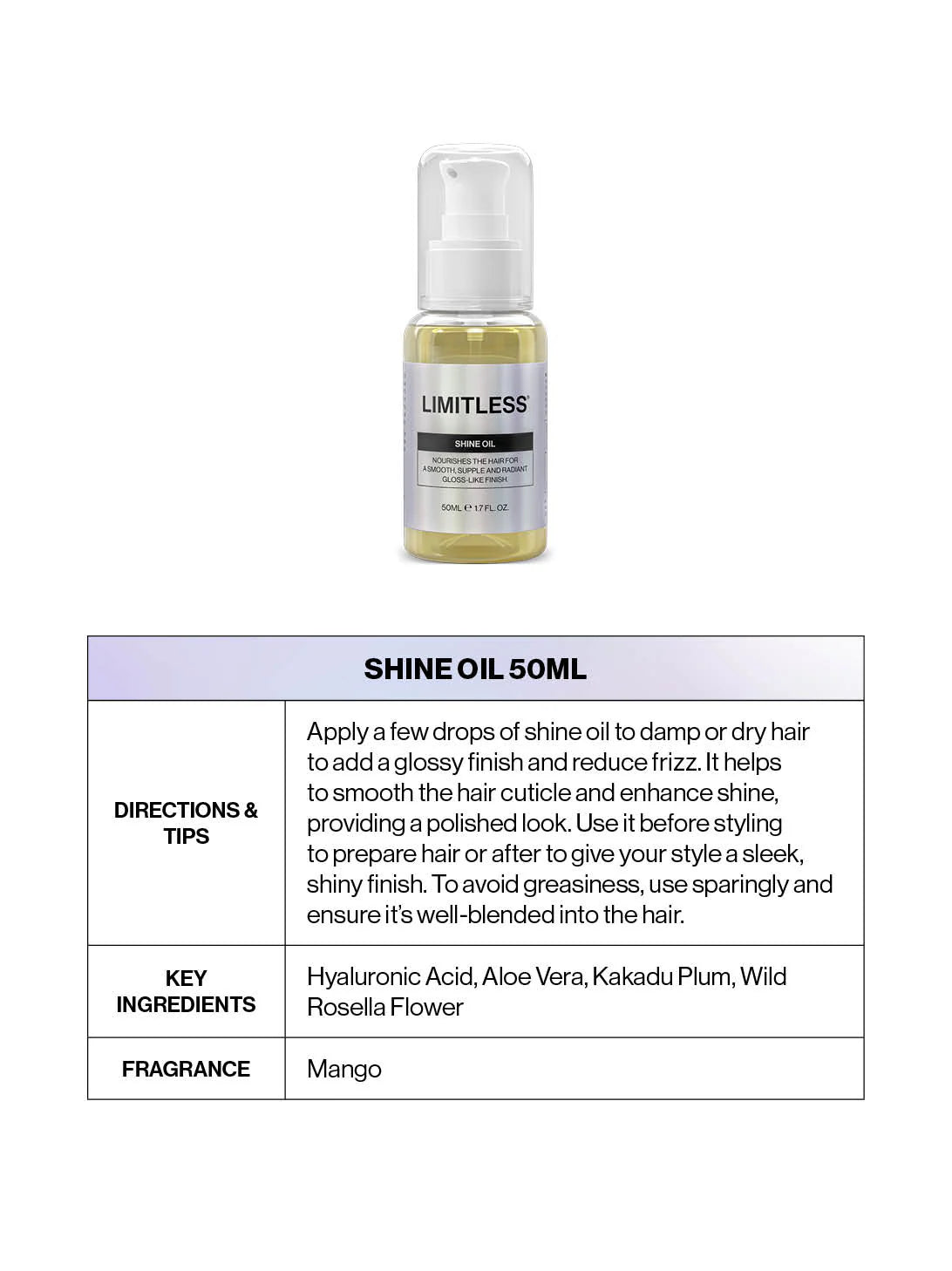 Limitless - Shine Oil 50ml