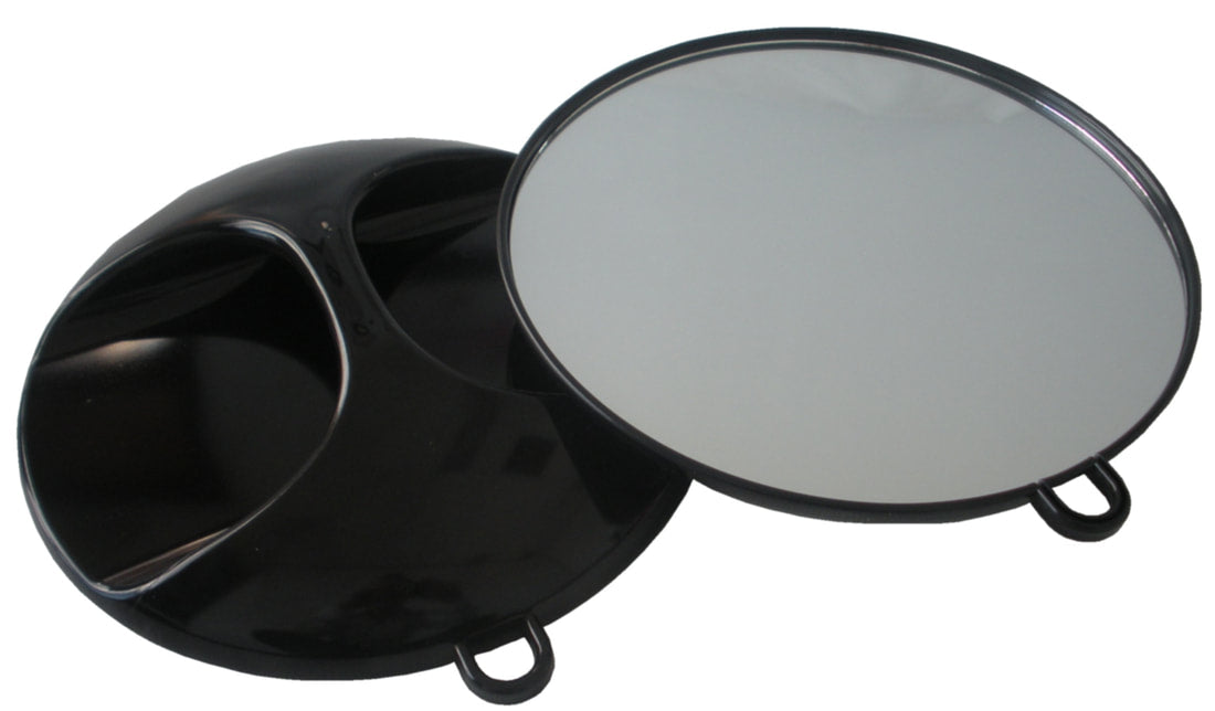 Round Mirror w Handle - Black