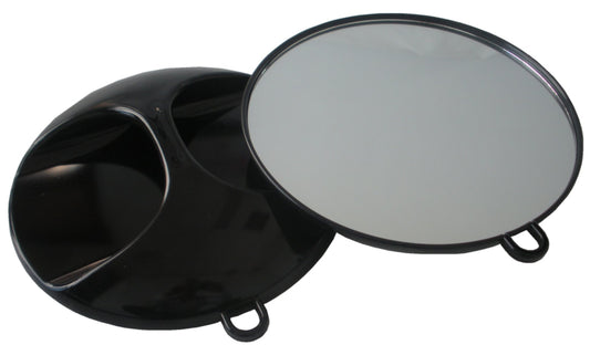 Round Mirror w Handle - Black