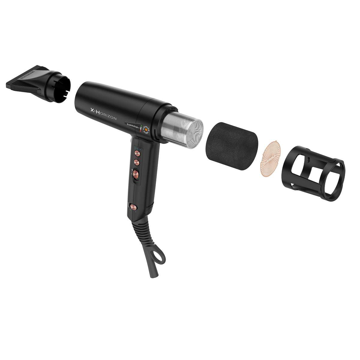 Gamma+ X-Horizon Hair Dryer - Black